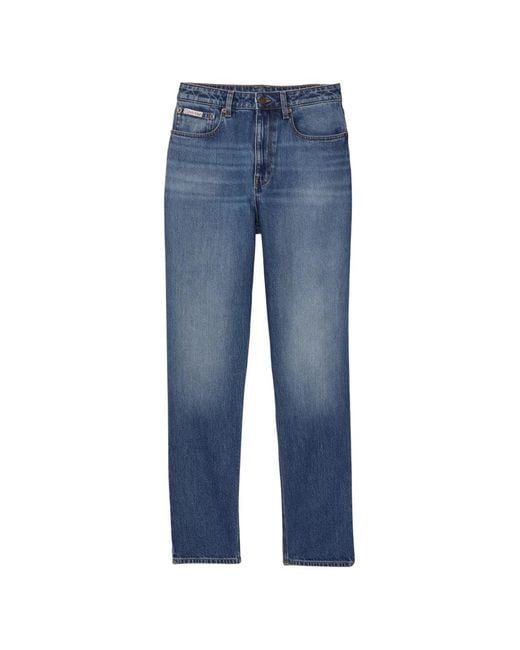 Calvin Klein Blue Button-Fastening Five-Pockets Jeans