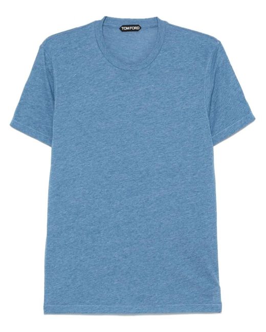 Tom Ford Blue Mélange-Effect T-Shirt for men