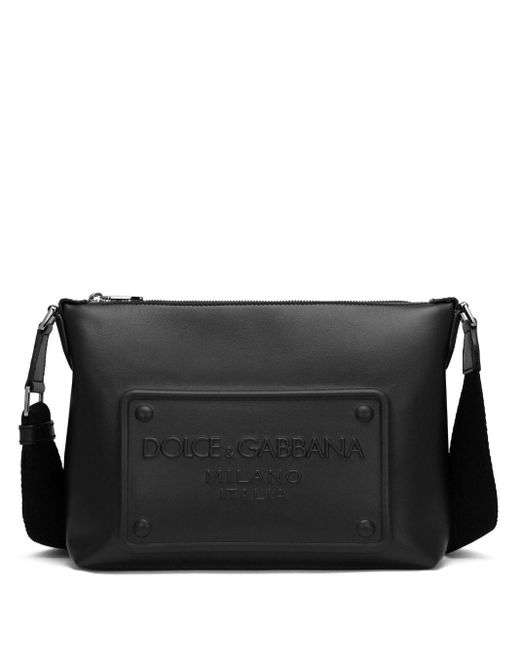 Dolce & Gabbana Raisedlogo Messenger Bag in Black for Men Lyst Canada