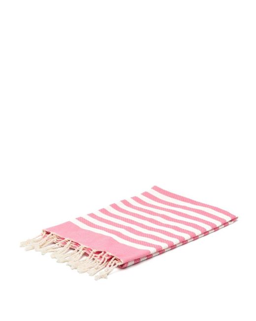 Mc2 Saint Barth Pink Striped Jacquard Beach Towel