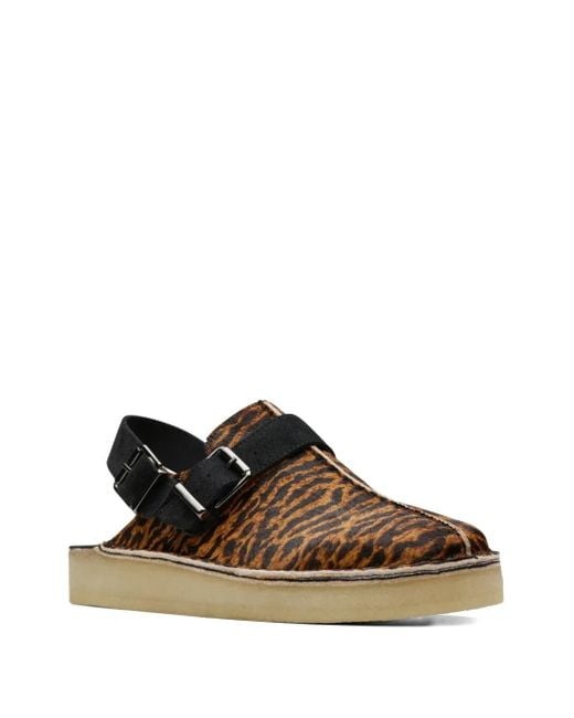 Clarks Brown Trek "Tortoiseshell" Mules