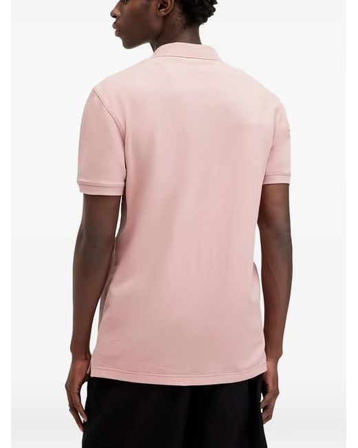 AllSaints Pink Buttoned Polo Shirt for men