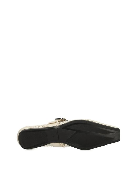 Vagabond White Delia Buckle-Fastening Mesh Ballet Flats