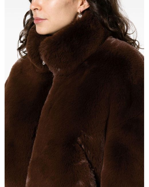 Amiri Brown High-neck Faux-fur Jacket