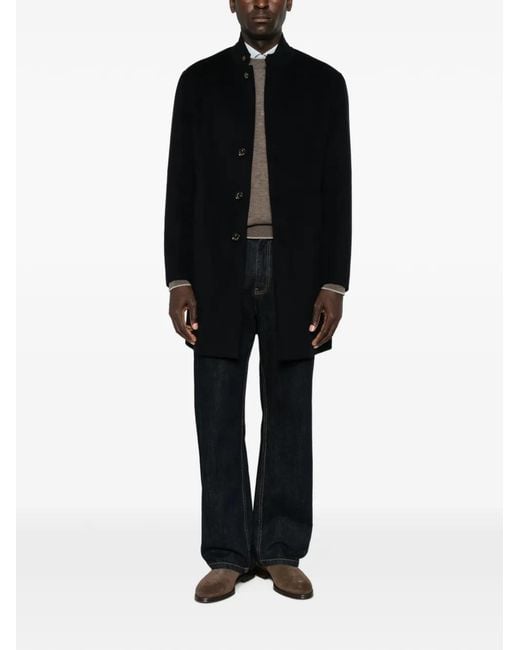 Montecore Black Button-Fastening Coat for men