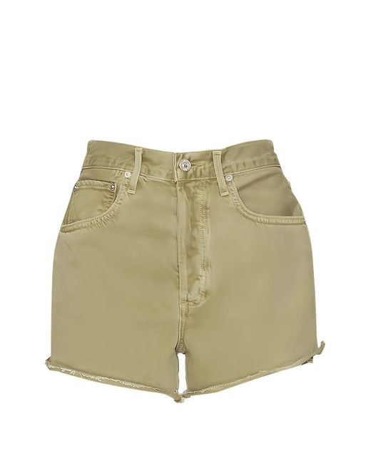 Citizens of Humanity Green Marlow Raw-Edge Shorts