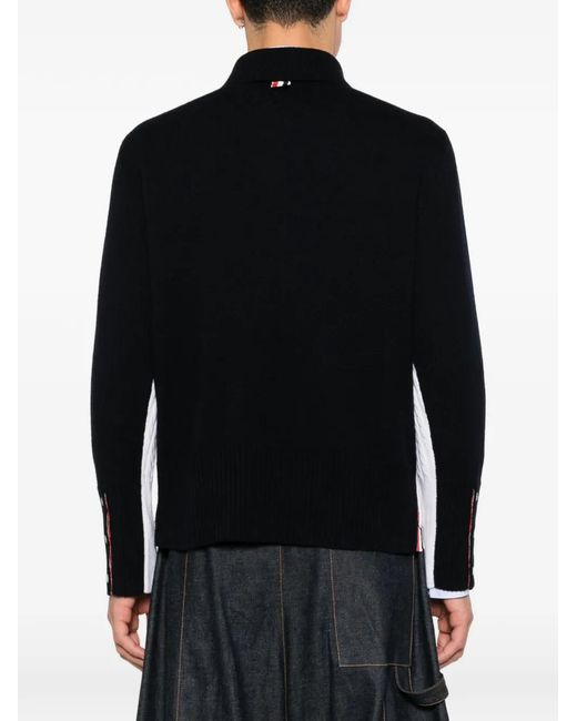 Thom Browne White 4-Bar Cable-Knit Polo Shirt for men