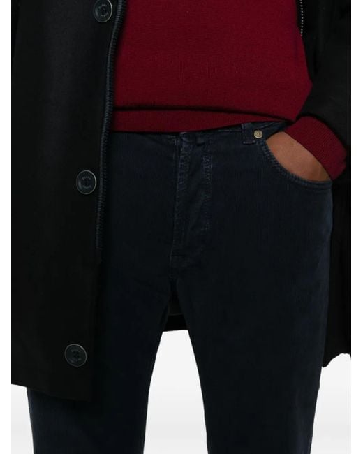 Incotex Blue Logo Patch Trousers for men