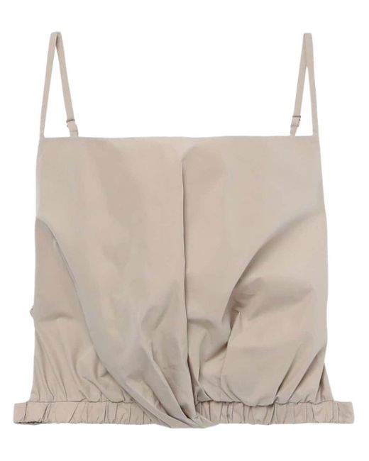 3.1 Phillip Lim Natural Open-back Ruched Crop Top