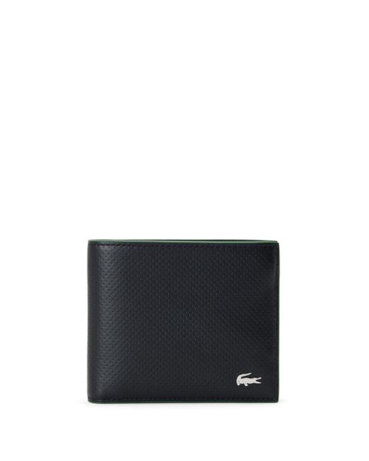 Cartera con placa del logo Lacoste de hombre de color Black