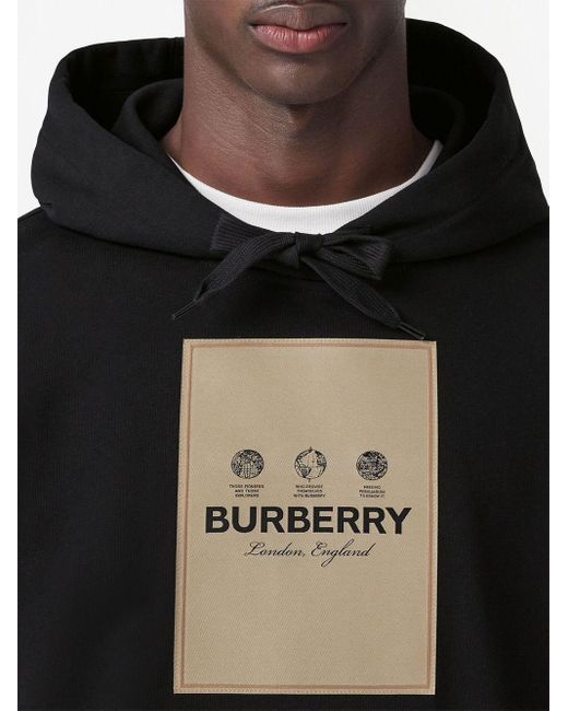 Burberry Hoodie mit Logo-Applikation in Schwarz für Herren | Lyst DE