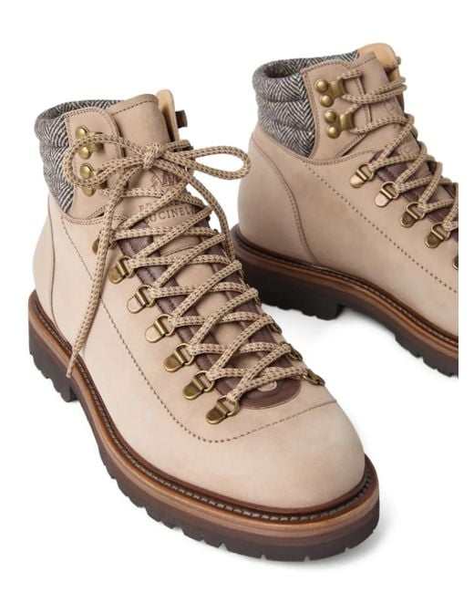 Brunello Cucinelli Natural Leather Boots for men