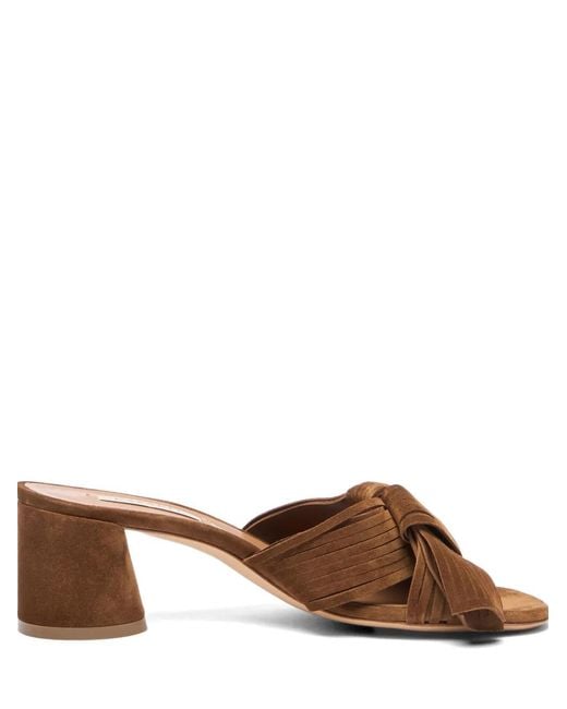 Casadei Brown Cleo Xanadou Knotted Suede Mules