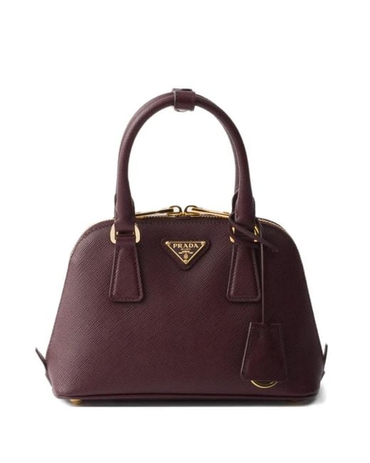 Prada Purple Promenade Mini-Tote Bag aus Saffiano-Leder