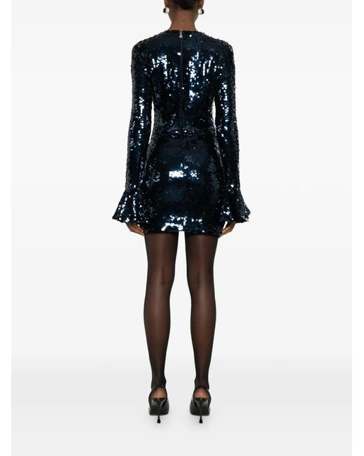 Sequin long-sleeve mini dress ROTATE BIRGER CHRISTENSEN de color Blue
