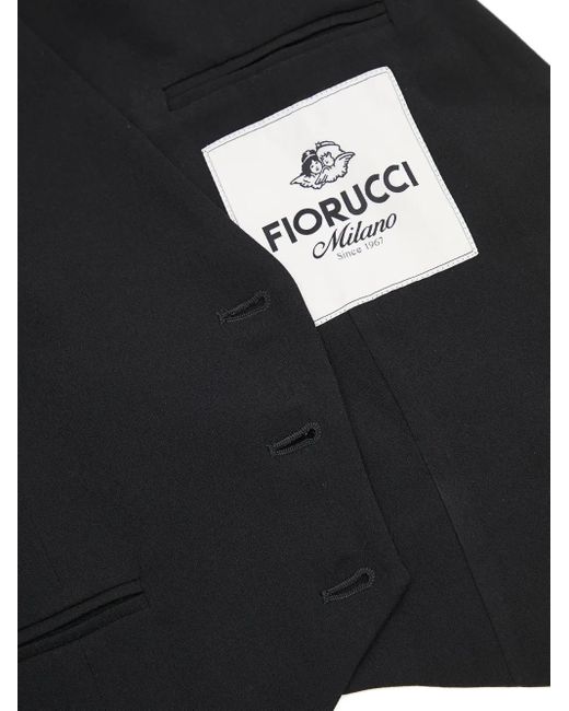 Top sin mangas con cierre de botón Fiorucci de color Black