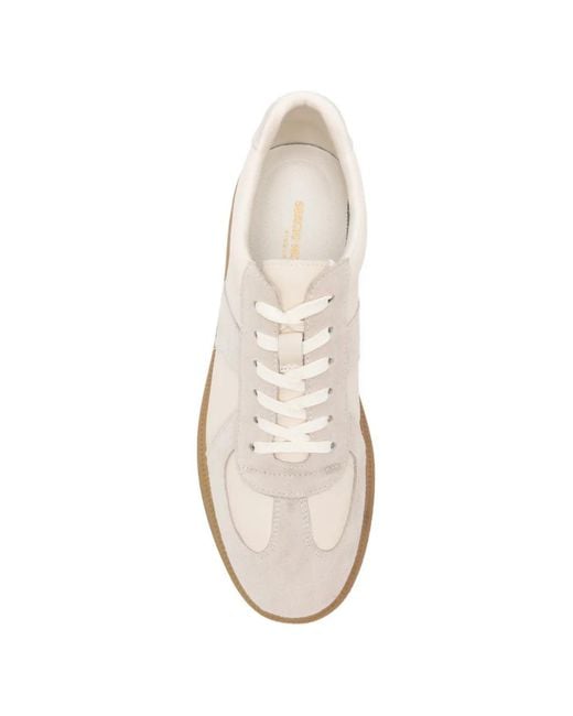 SERGIO MORETTI FIRENZE White Baskets En Cuir À Empiècements for men