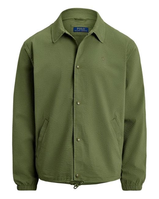 Polo Ralph Lauren Green Textured Coach Jacket for men