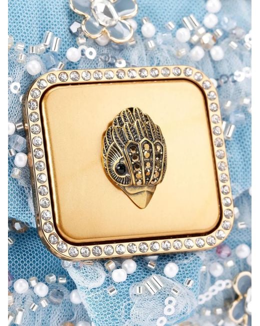 Kurt Geiger Blue Mini Pimlico Beaded Eagle Bag