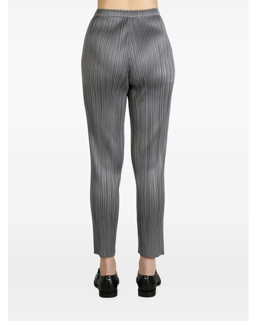 Pleats Please Issey Miyake Gray Pleated Trousers