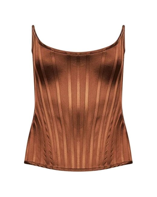 GIUSEPPE DI MORABITO Brown Boned Corset Top