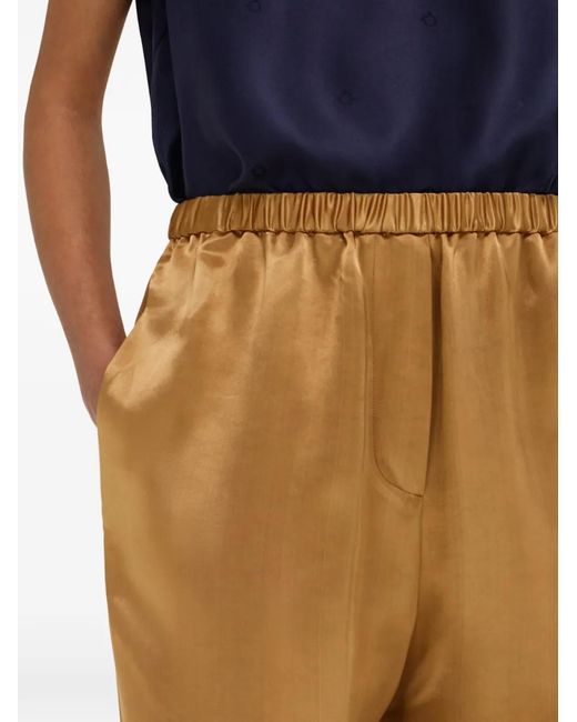 Ferragamo Natural Satin Trousers
