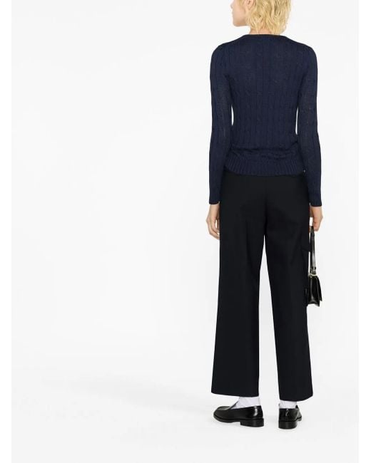 Polo Ralph Lauren Blue Slim-Fit Cable Knit