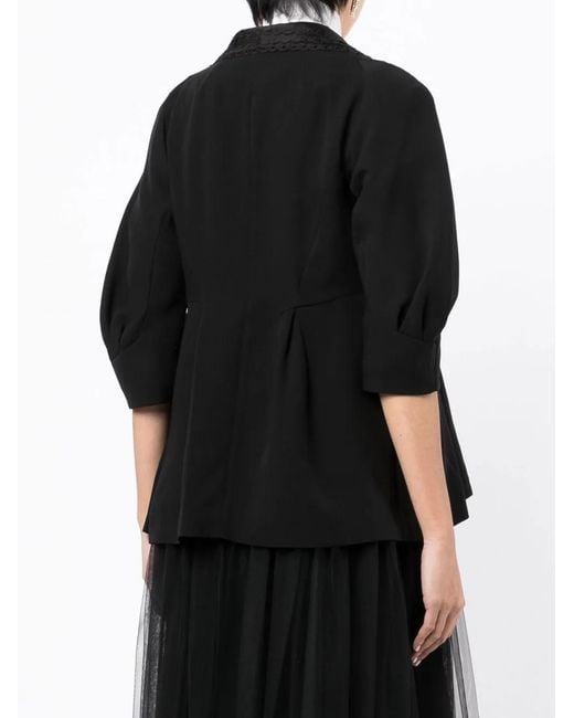 Shiatzy Chen Black Spread-Collar Single-Breasted Jacket