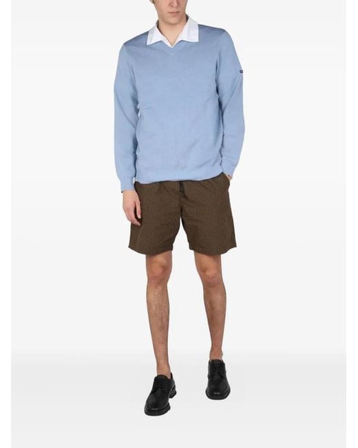 Universal Works Gray Drawstring Checked Shorts for men