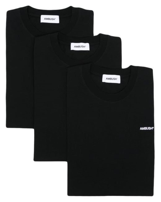 Ambush Tap Shoe Blanc Cotton T-shirt (pack Of Three) in Black for Men ...