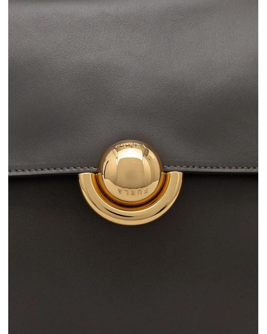 Furla Black Small Domus Leather Shoulder Bag