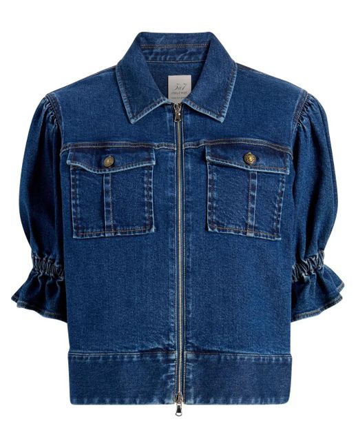 Cinq À Sept Blue Holly Short-Sleeve Denim Jacket