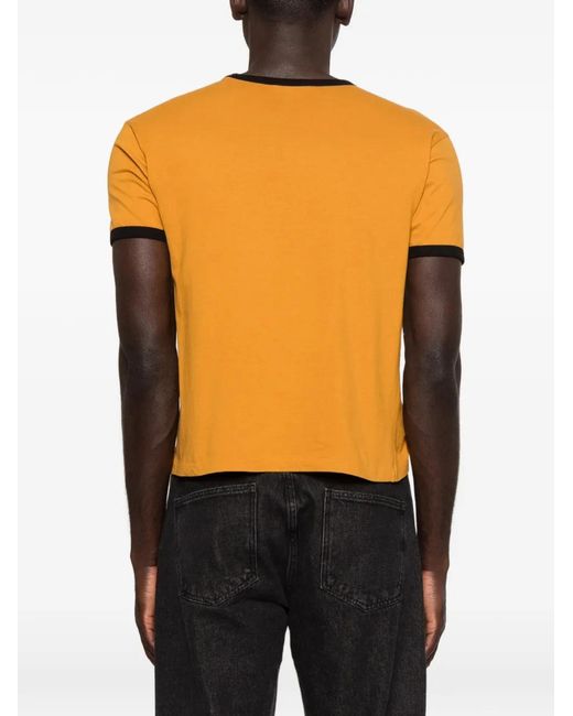 Second/Layer Orange A Love That Lingers Slogan-Print Ringer T-Shirt for men