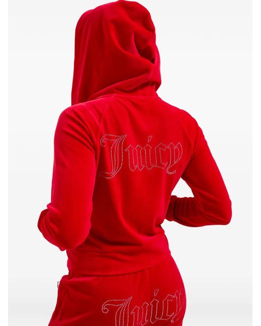 Juicy Couture Red Logo-Detail Hoodie