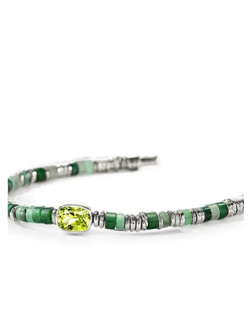 John Hardy Green Heishi Multi-Stone Bracelet