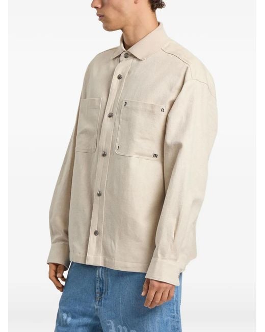 Palm Angels Natural Palm Type Loose Shirt for men