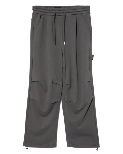 FIVE CM Men's Gray Logo Patched Drawstring Track Pants