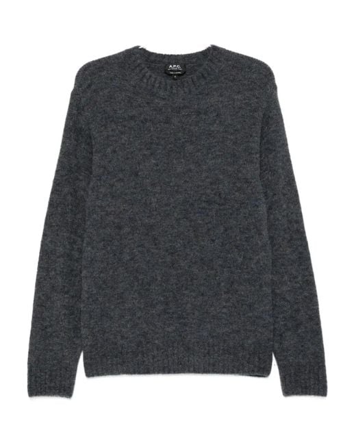A.P.C. Gray Crew-Neck Sweater for men