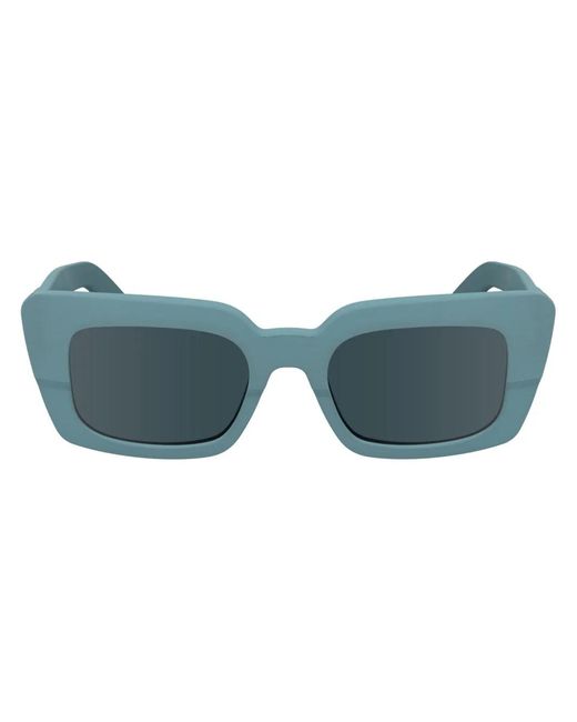 Calvin Klein Blue Geometric-Frame Sunglasses