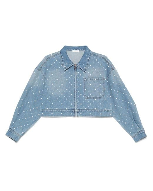 Sandro Blue Rhinestoned Jacket