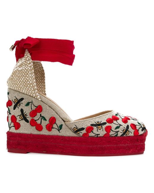 Castaner Carina Cherry And Bee Embroidered Espadrilles