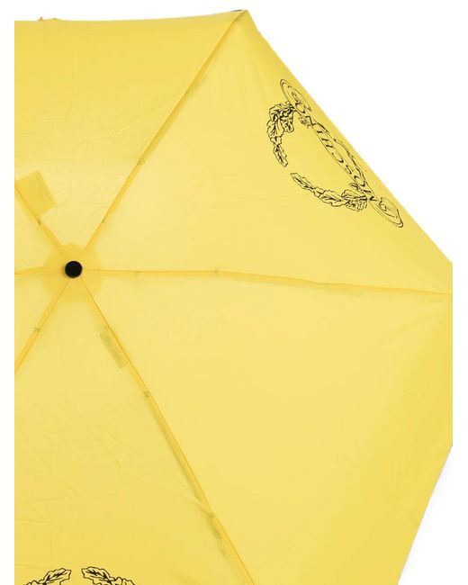 Moschino Yellow Logo-Print Foldable Umbrella