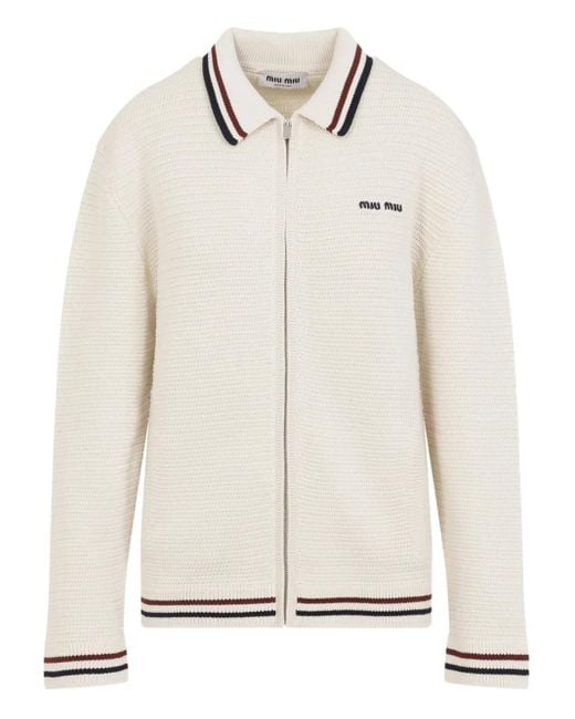 Miu Miu Vest Met Rits in het White