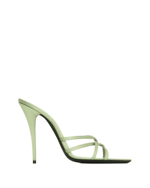 Saint Laurent White Pastel Strap Sandals
