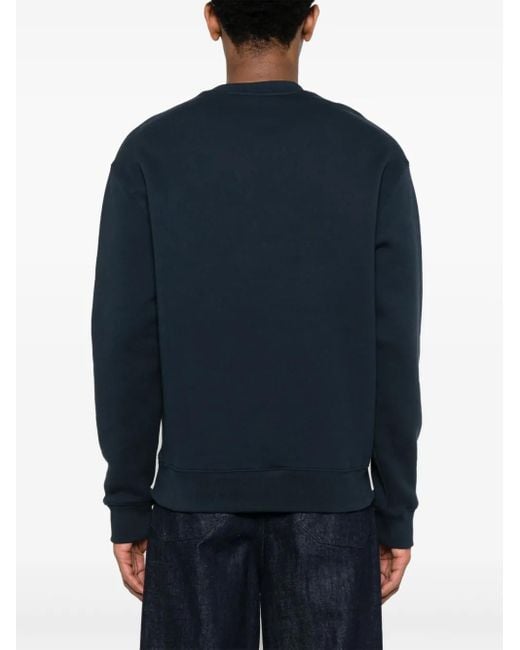 Maison Kitsuné Blue Handwriting Striped Comfort Sweatshirt Clothing for men