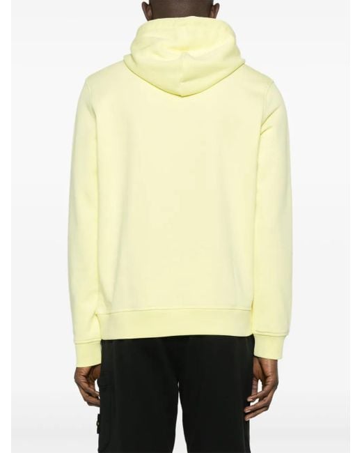 Karl Lagerfeld Yellow Slogan-Embossed Hoodie for men