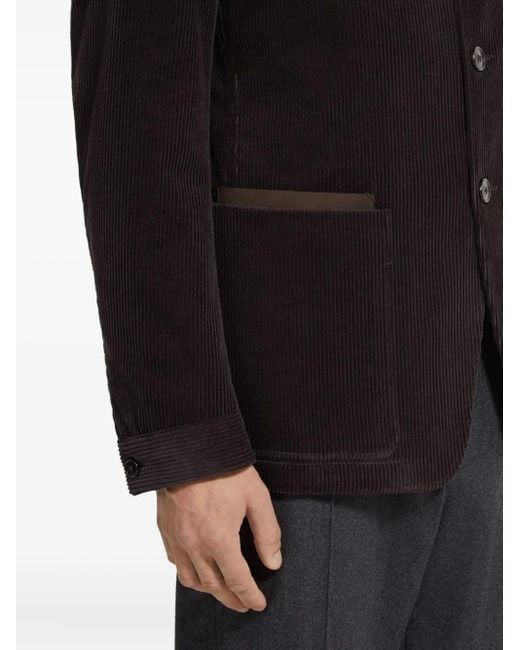 メンズ Zegna コーデュロイ ジャケット Black