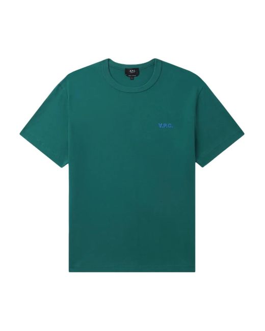 A.P.C. T-Shirt mit Logo-Stickerei in Green für Herren