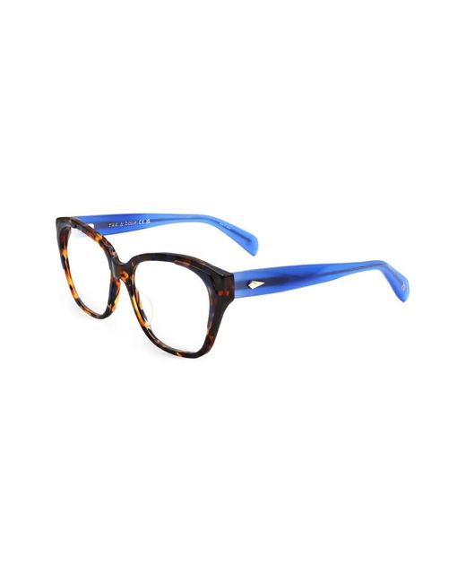 Rag & Bone Blue Tortoiseshell-Effect Squared-Frame Glasses