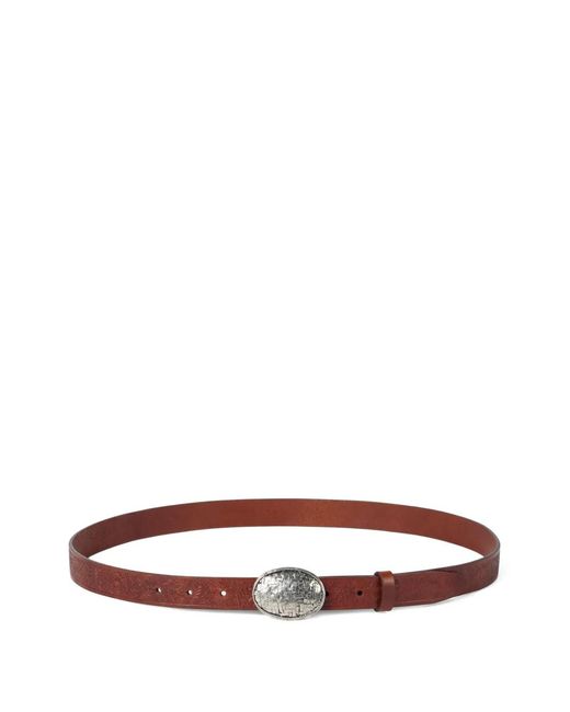 Brunello Cucinelli White Leaf-Motif Braided Buckle Belt for men